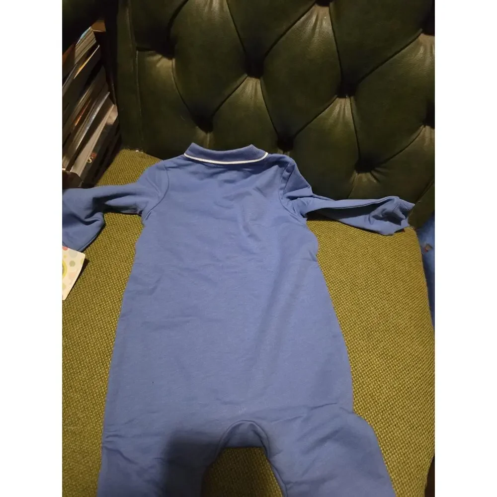 Boys Coverall Cars Set with Socks 12 Months Blue NIP